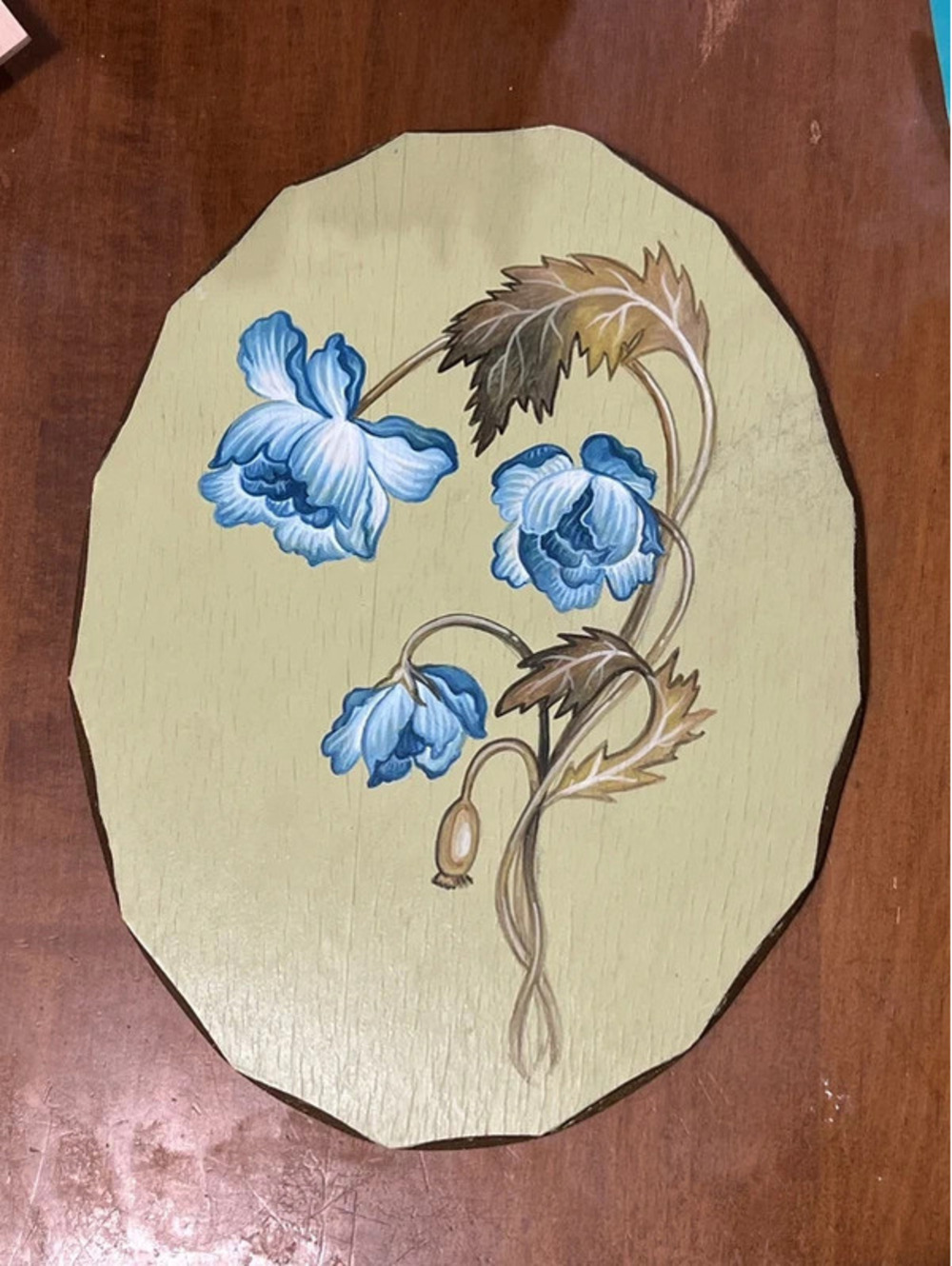 1984 Hand Painted Wooden Wall Plaque